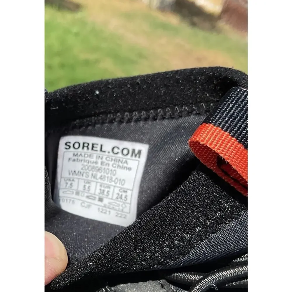 Sorel Kinetic Impact Strap Black Sea Salt Sneakers NL4818-010 Womens 7.5_6